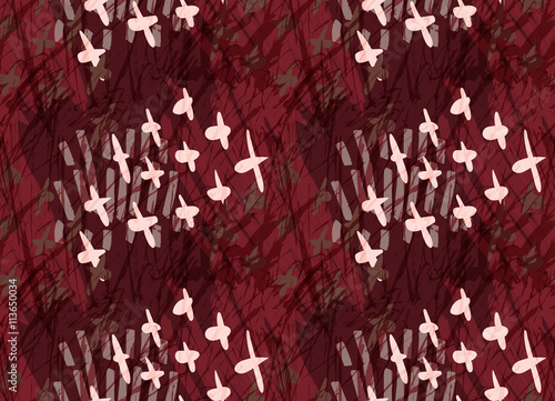 Marker hatched deep red with crosses
