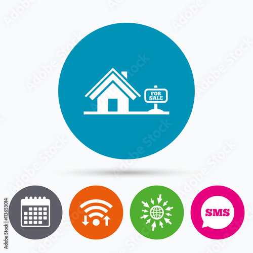 Wallpaper Mural Home sign icon. House for sale. Broker symbol. Torontodigital.ca