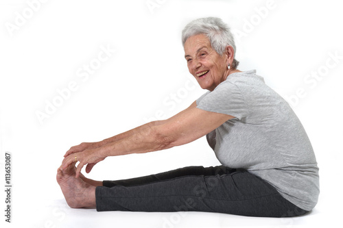 Older woman doing exercises