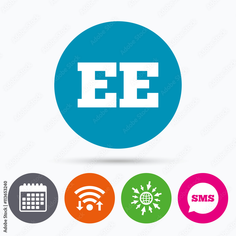 Estonian language sign icon. EE translation. Estonian language sign icon. EE translation.