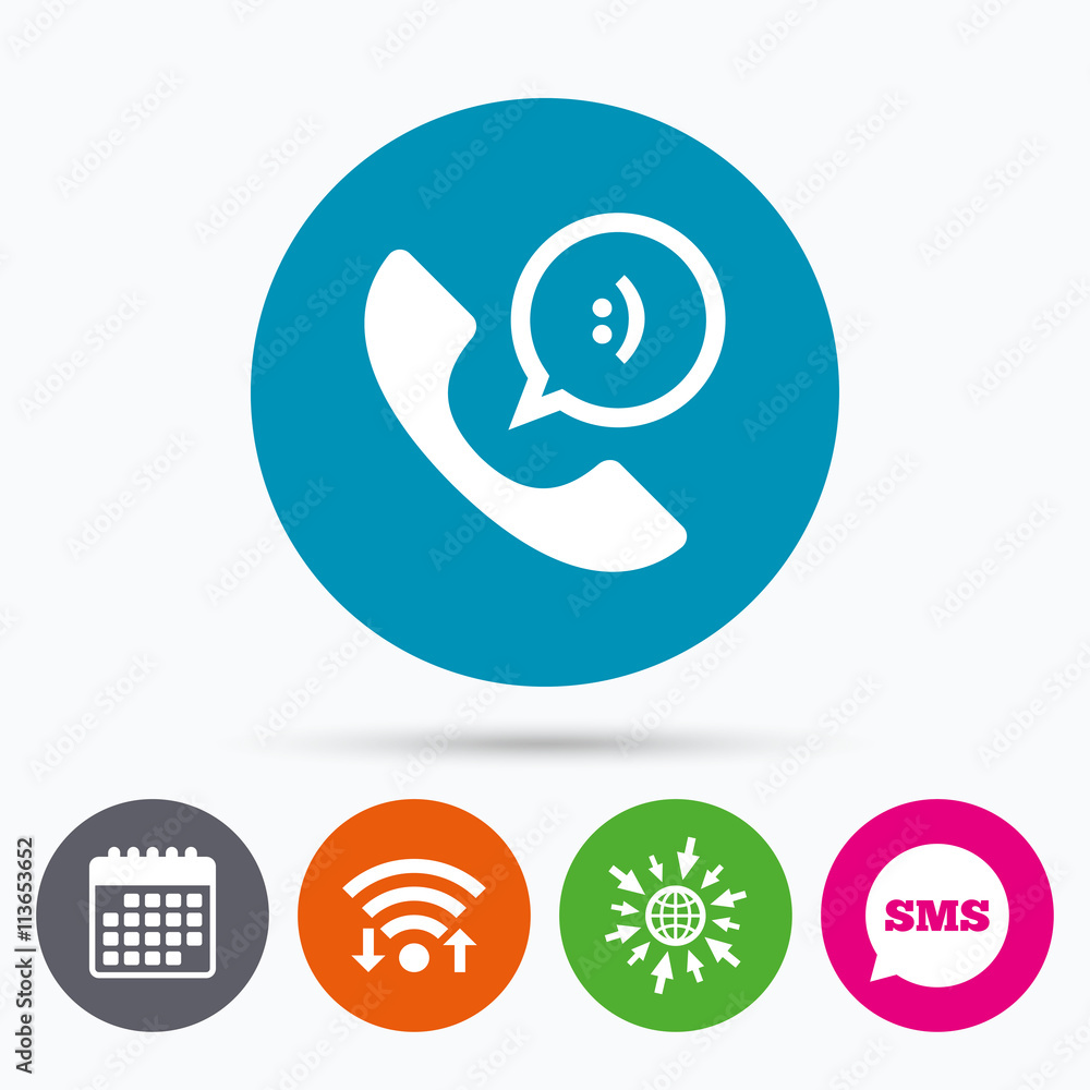 Phone sign icon. Support symbol. Phone sign icon. Support symbol.