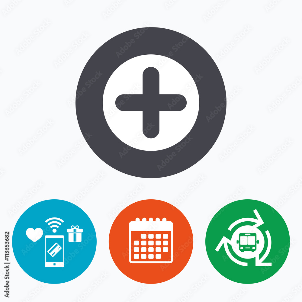 Obraz premium Plus sign icon. Positive symbol.