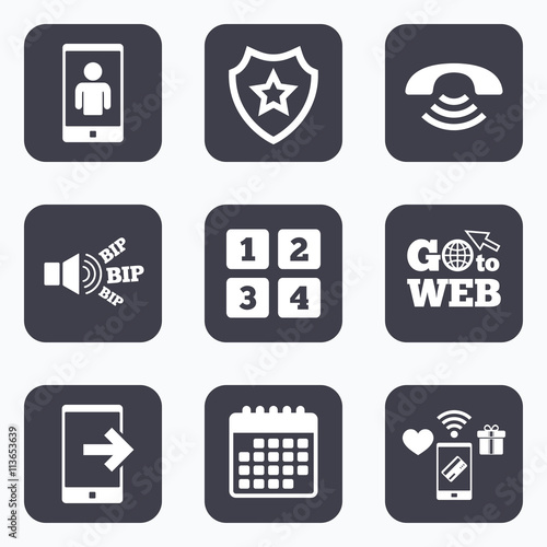 Phone icons. Call center support symbol.