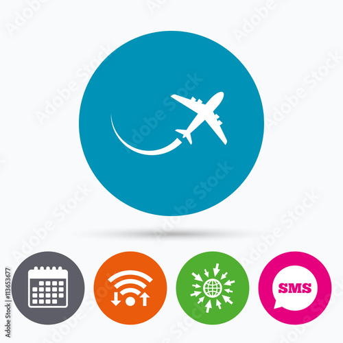 Airplane sign icon. Travel trip symbol. © blankstock