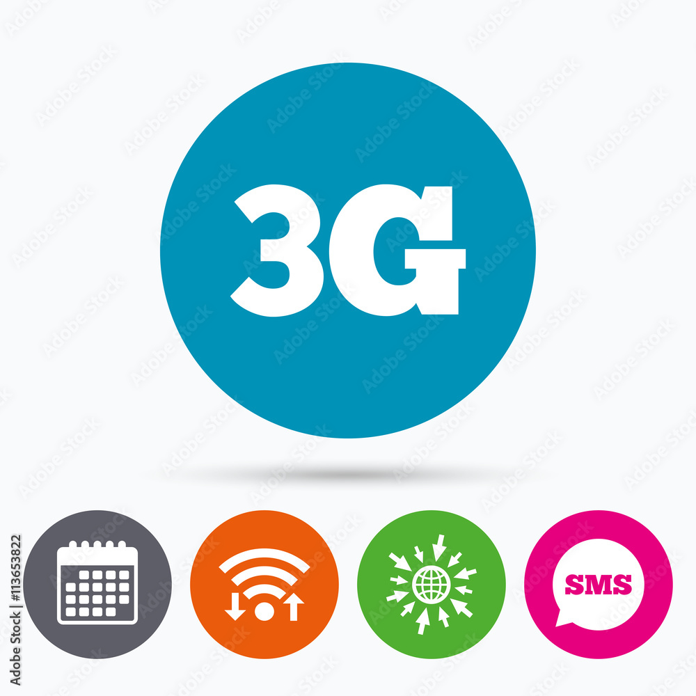 3G sign. Mobile telecommunications technology. 3G sign. Mobile telecommunications technology.