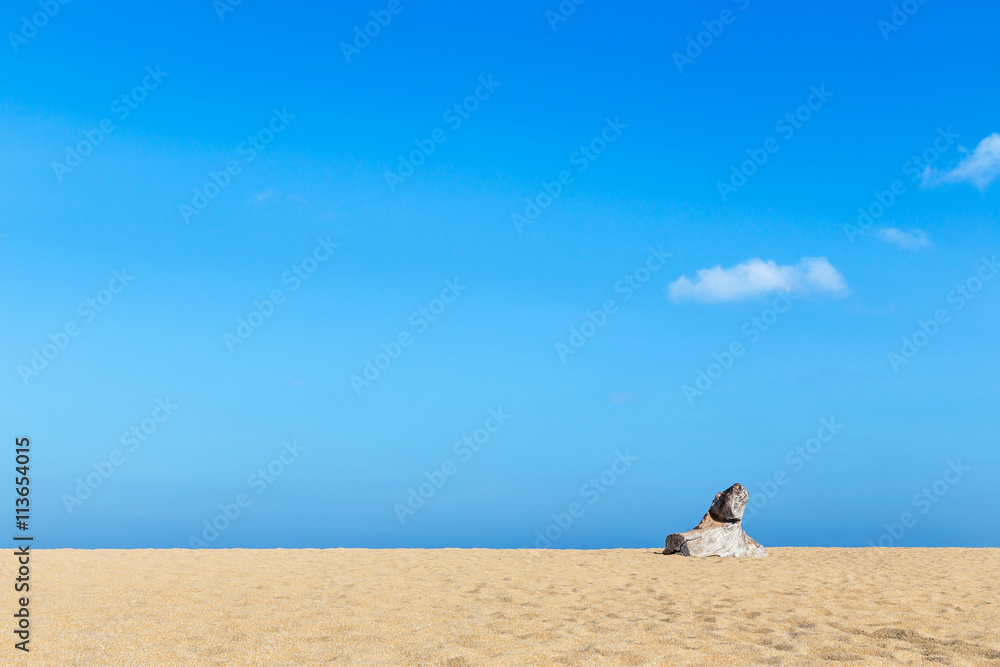 Empty tropical beach and sea with blue sky background in Thailand Empty tropical beach and sea with blue sky background in Thailand