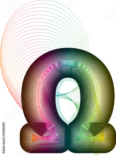 Abstract colorful omega sign