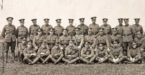 British regiment group photo 1940th. English vintage photo photo