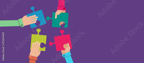 Creative business concept background. Solution and success, strategy and puzzle design, vector illustration