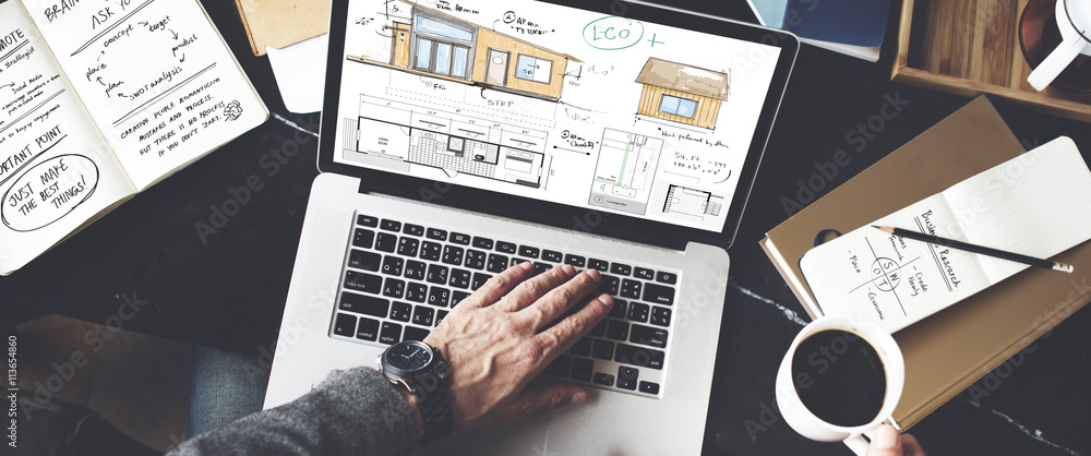 Obraz premium Blueprint Decorate Design Construction Concept