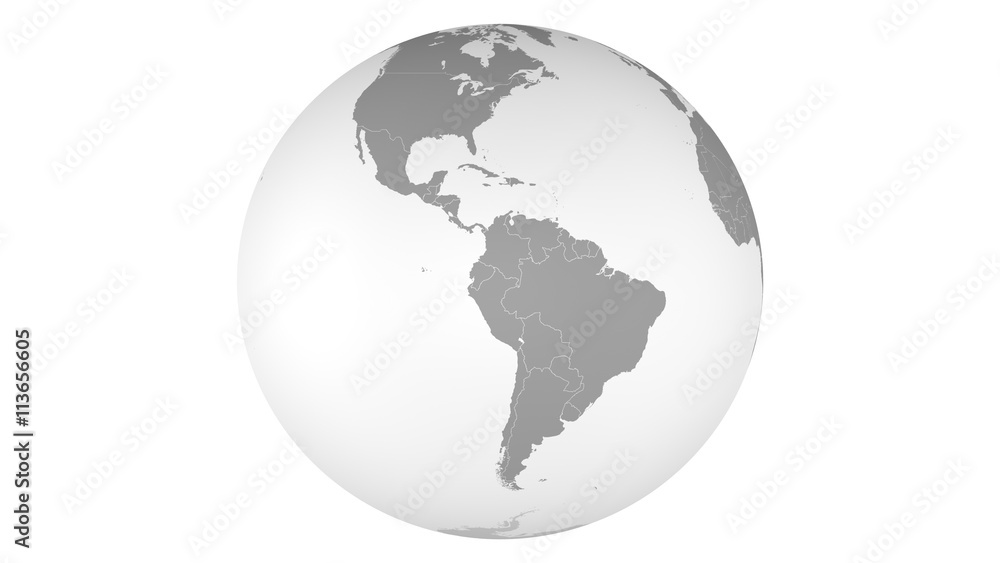 Naklejka premium Globe isolated on white, 3d illustration