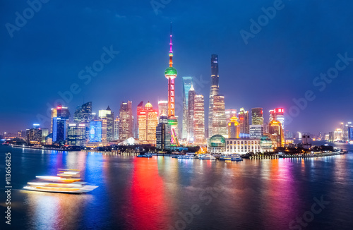 night skyline shanghai