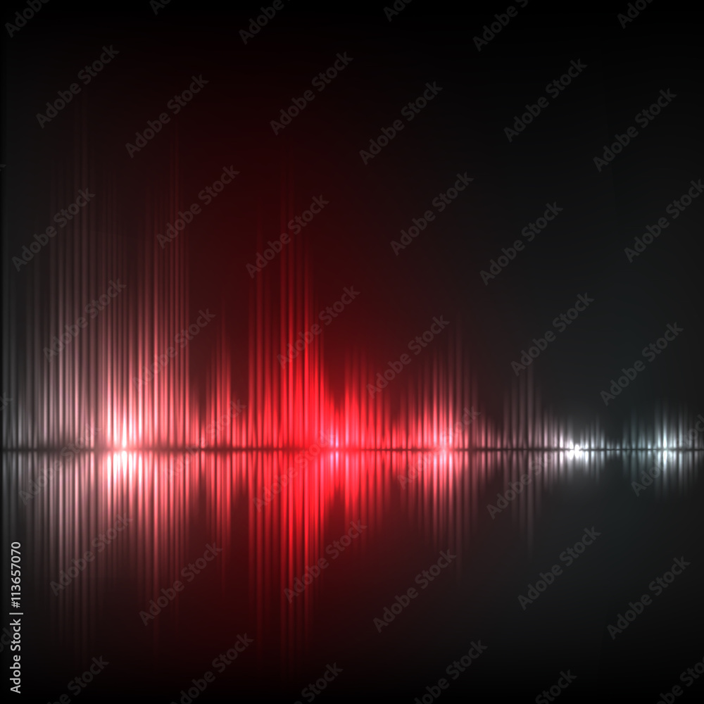 Abstract equalizer background. Red wave.