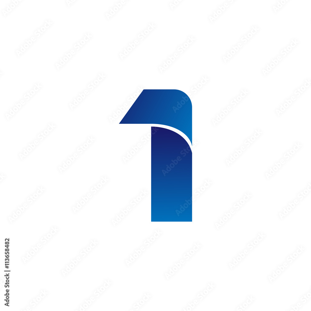 Simple Numbers Logo Vector Blue 1 - obrazy, fototapety, plakaty 