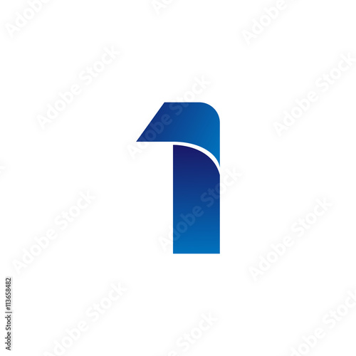 Simple Numbers Logo Vector Blue 1