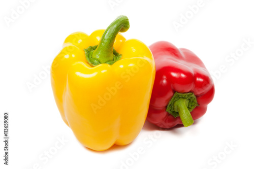 Sweet peppers isolated on white