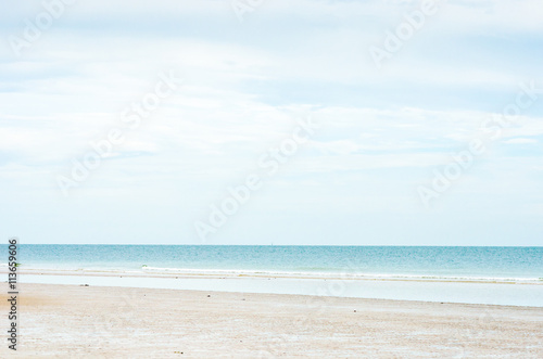 Landscape view of sea and beach with blue sky Summer concept