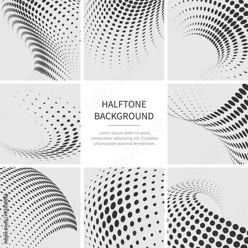 Grunge halftone dotted abstract vector backgrounds set. Dotted grunge texture and pattern dotted of collection illustration