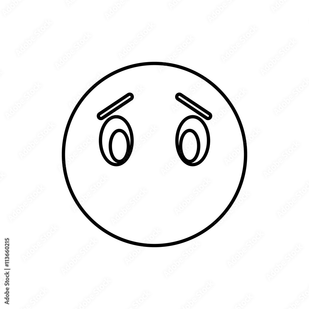 Emoticon without mouth icon, outline style Emoticon without mouth icon, outline style