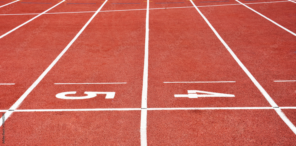 Run Track at Stadium with Number