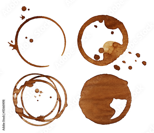 Coffee stains, isolated on white