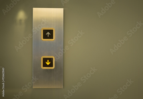 Elevator Button down direction with copy space