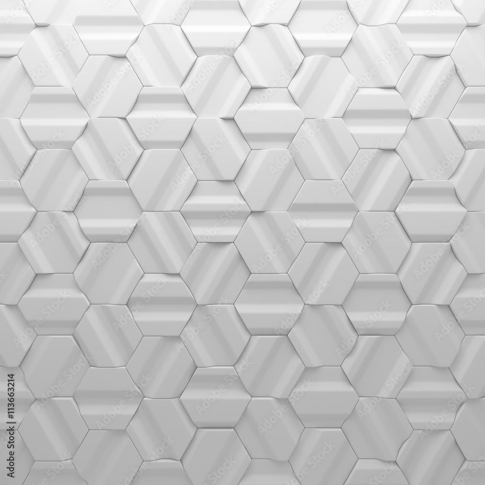 Fototapeta premium White abstract squares backdrop. 3d rendering geometric polygons