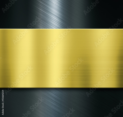 gold metal plate over black metalic background