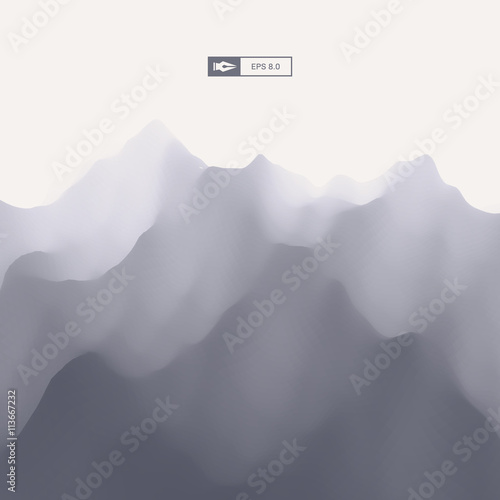 Abstract Landscape Background. 3d Vector Illustration. 