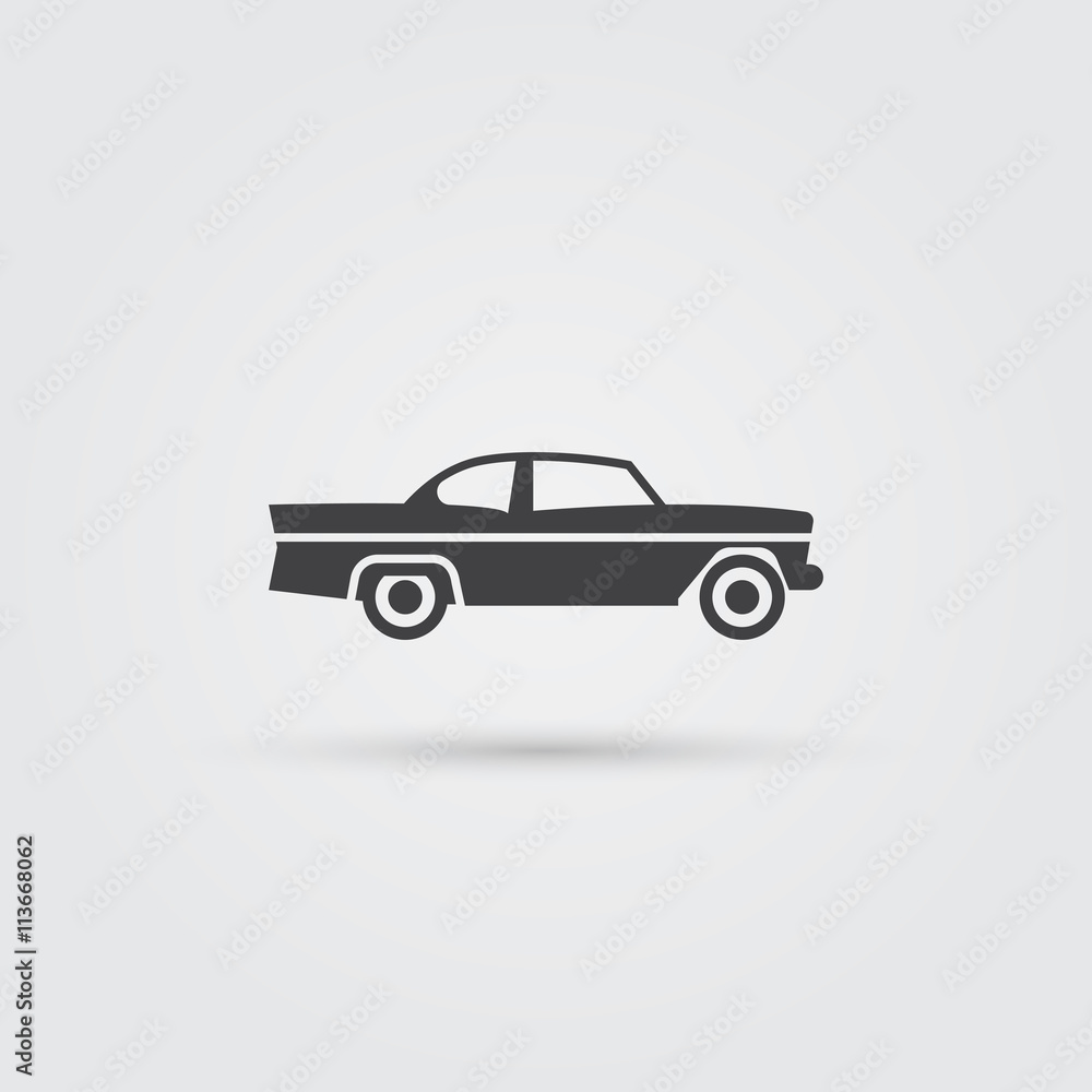 Retro car icon, vector illustration