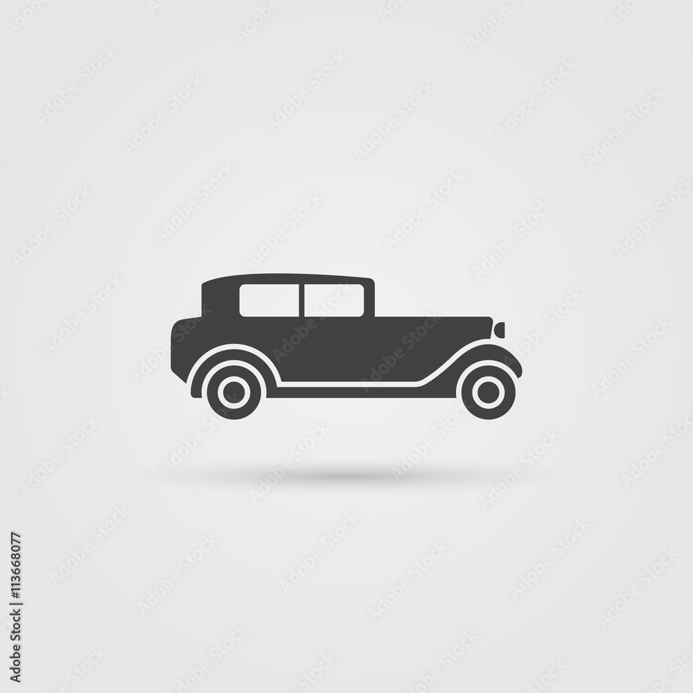 Retro car icon, vector illustration Retro car icon, vector illustration