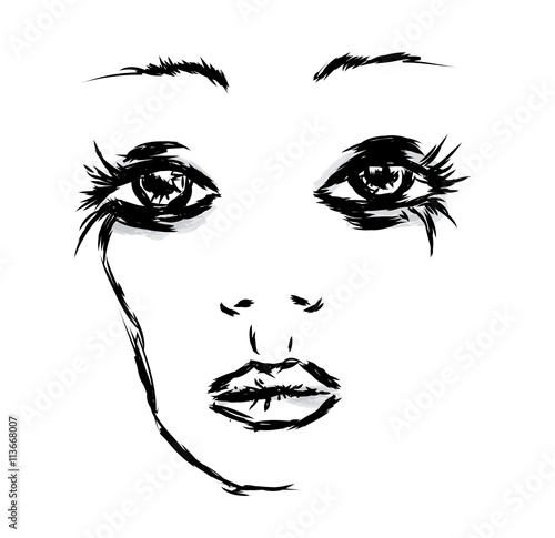 Vector illustration for greeting cards  posters or clothing. Portrait of a girl.