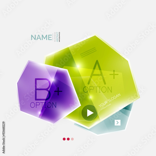 Shiny colorful geometric business abstract infographics template © antishock