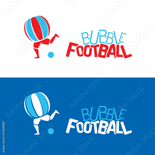 Bubble soccer logos. Bubble football logos. Template Set.