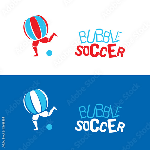 Bubble soccer logos. Bubble football logos. Template Set.