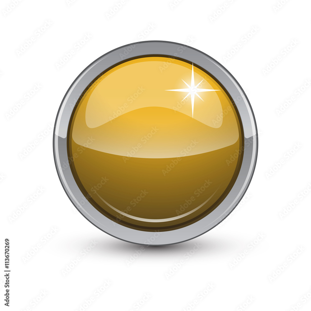 yellow button with metallic elements yellow button with metallic elements