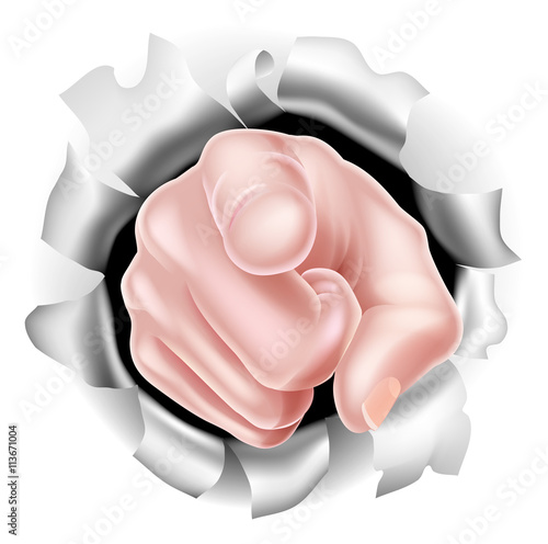 Pointing Hand Smashing Background