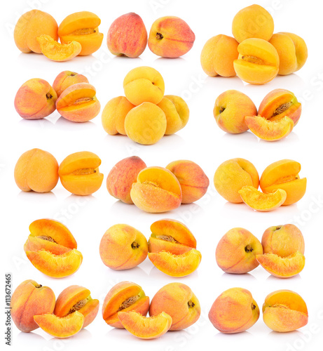 set of Peach on white background