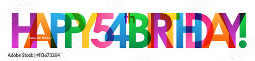 HAPPY 54th BIRTHDAY Vector Card