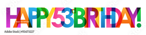 HAPPY 53rd BIRTHDAY Vector Card
