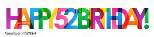 HAPPY 52nd BIRTHDAY Vector Card