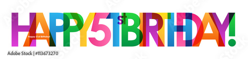 HAPPY 51st BIRTHDAY Vector Card