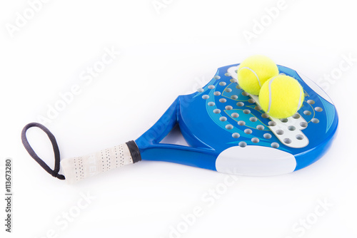 White and blue racket paddle