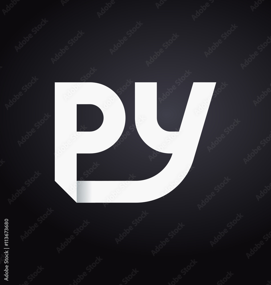 PY Two letter composition for initial, logo or signature. PY Two letter composition for initial, logo or signature.