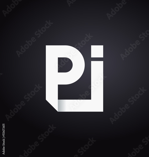 PI Two letter composition for initial, logo or signature.