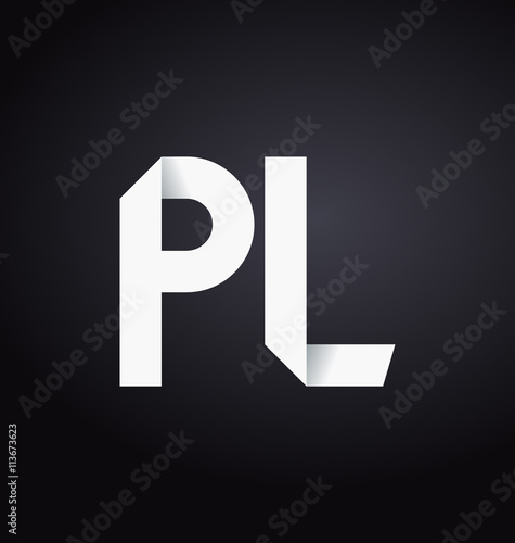 PL Two letter composition for initial, logo or signature.