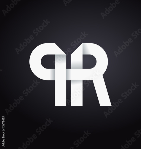 PR Two letter composition for initial, logo or signature.
