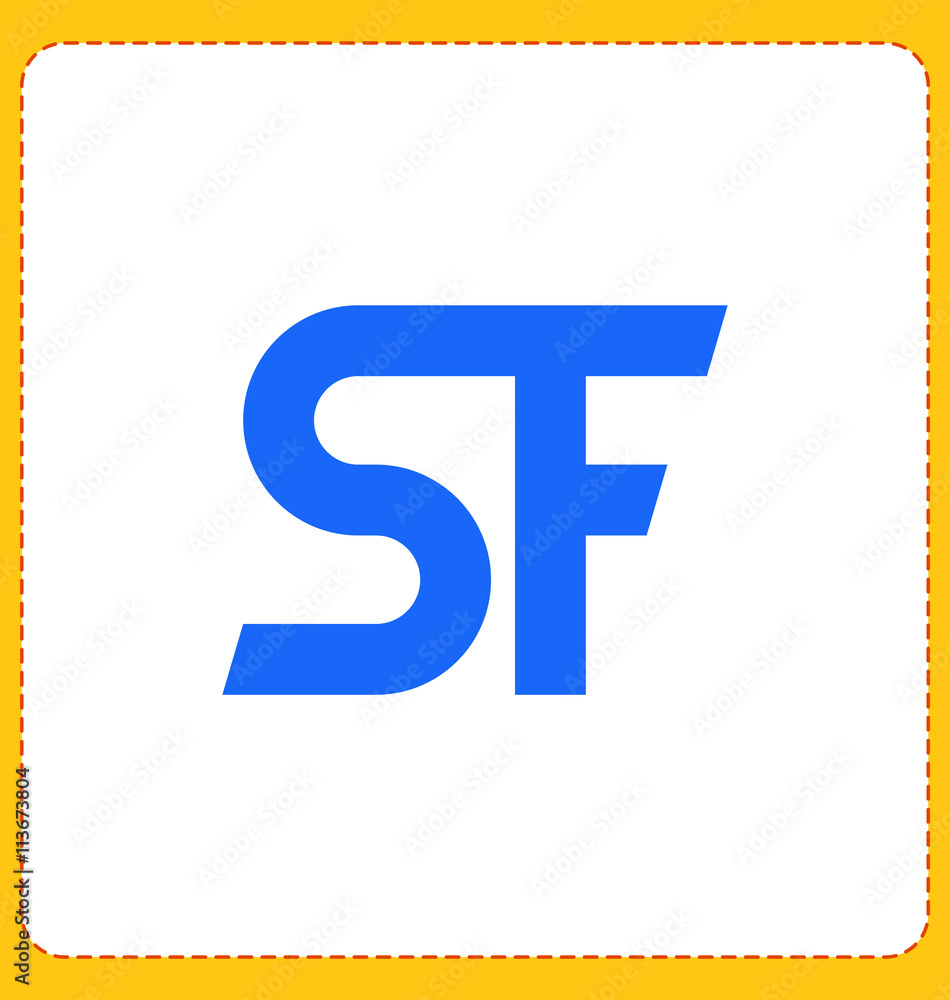SF Two letter composition for initial, logo or signature. SF Two letter composition for initial, logo or signature.