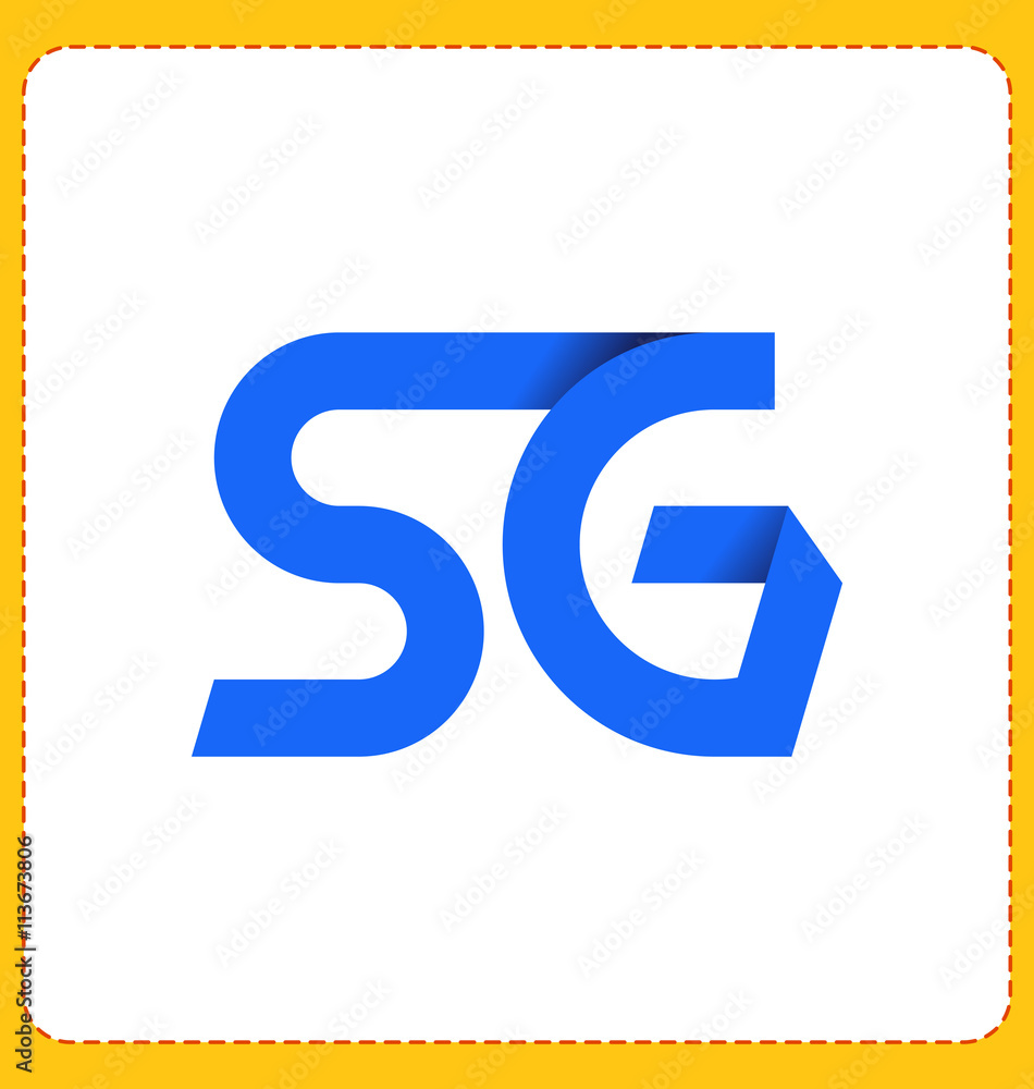 SG Two letter composition for initial, logo or signature. SG Two letter composition for initial, logo or signature.