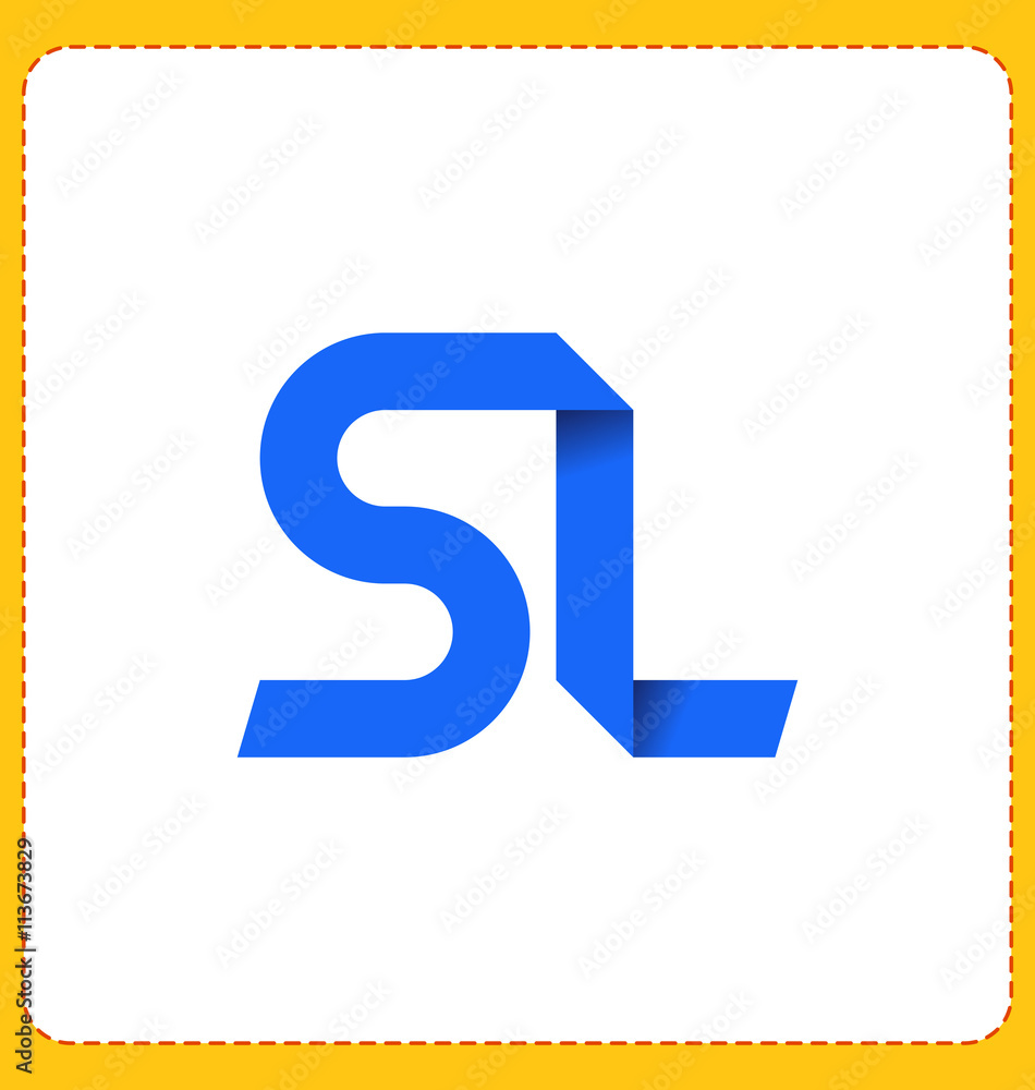 SL Two letter composition for initial, logo or signature. SL Two letter composition for initial, logo or signature.